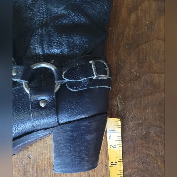 Frye Black Leather Harness Boots - Picture 6 of 16